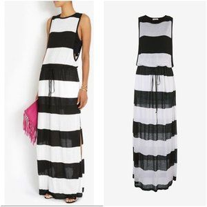 A.L.C. Brooke Striped Bandeau Top Slits Hem Dress